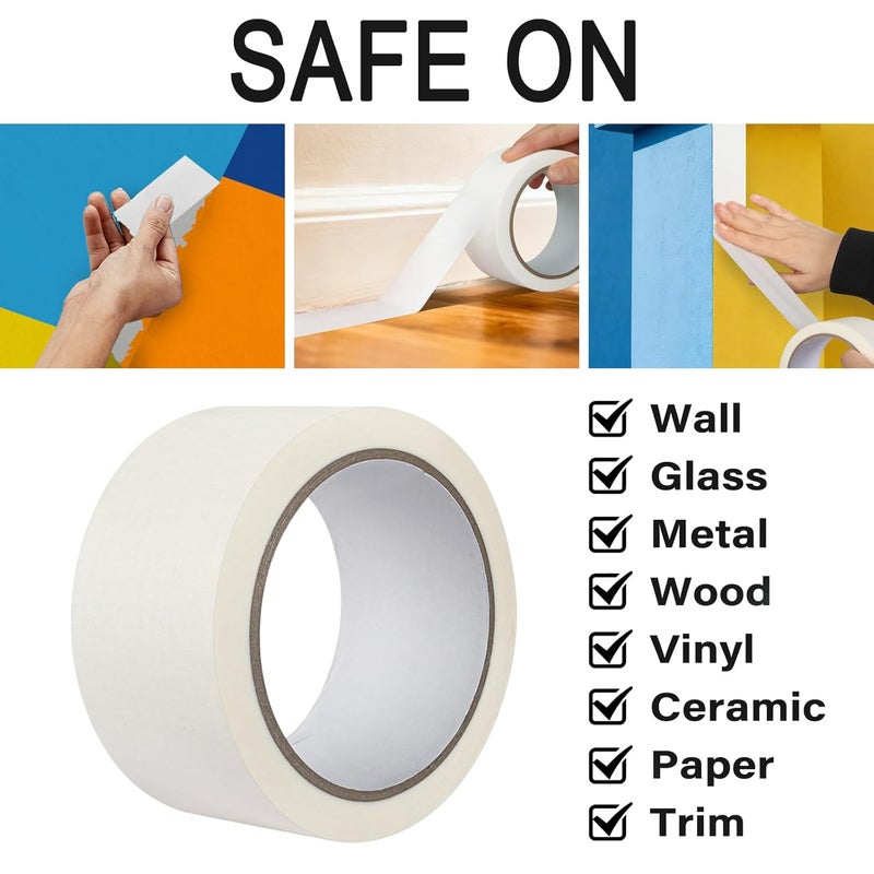 G GEYYANG White Painters Tape - 2 Inch Wide Masking Tape - Multi-Surface, Smart Adhesion, Indoor & Outdoor - Paint Tape for Artist, DIY, Labeling, Car, General Purpose - 90FT Total - Image 5